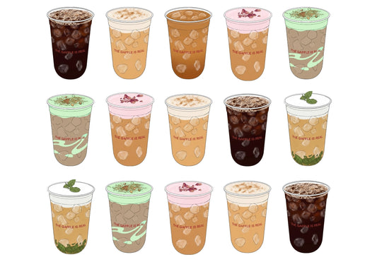 Summertime Cold Coffee Creations — iced Gaffle drinks grid