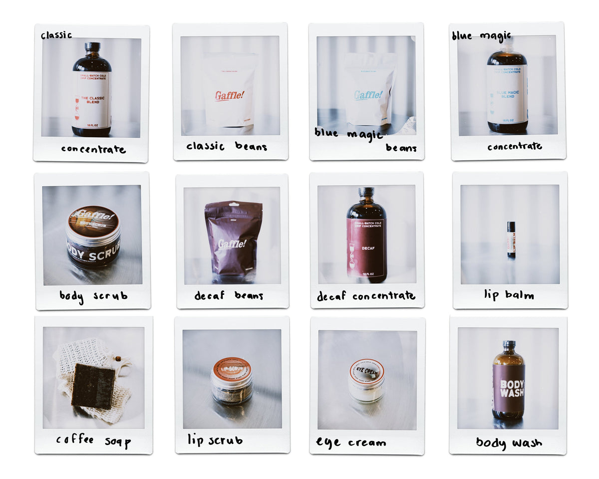 Gaffle Icon Cold Brew Coffee Concentrate & Caffeine Skincare | Gaffle